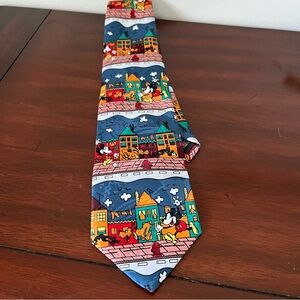 Disney VTG Mickey Mouse $ Pluto Mens Tie- Mickey & Co By Balancine Inc-About 57”